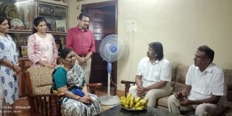 ವಿಧಿವಶರಾದ ಮಾಜಿ ಶಾಸಕ ಕೆ. ವಸಂತ ಬಂಗೇರರ ಮನೆಗೆ ಶಿಕ್ಷಣ ಸಚಿವ ಮಧು ಬಂಗಾರಪ್ಪ ಭೇಟಿ