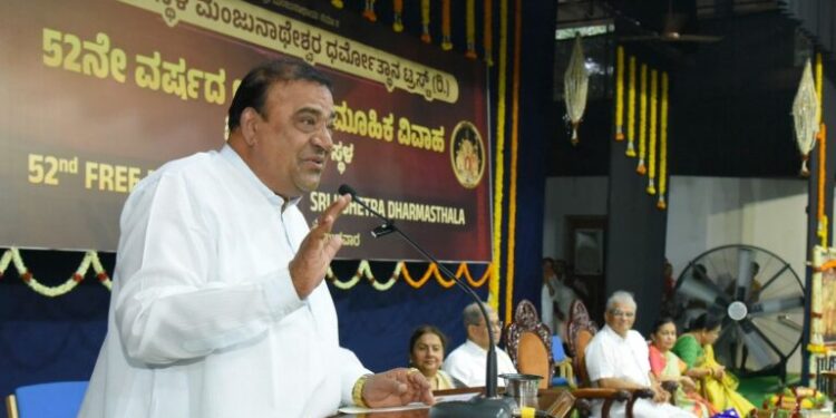 ”ಶ್ರೀಕ್ಷೇತ್ರ ಧರ್ಮಸ್ಥಳದಲ್ಲಿ” 52ನೇ ವರ್ಷದ‌ ಸಾಮೂಹಿಕ ವಿವಾಹ 123 ಜೋಡಿ ಪಾದಾರ್ಪಣೆ