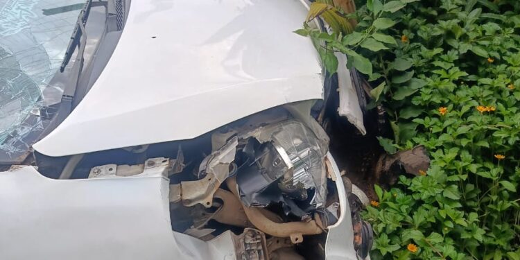 ನೇರಳಕಟ್ಟೆ : ಪರ್ಲೊಟ್ಟು ಬಳಿ ಕಾರು ಅಪಘಾತ