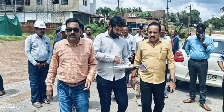 ಪೆರ್ನೆ: ರಾಷ್ಟ್ರೀಯ ಹೆದ್ದಾರಿ ಕಾಮಗಾರಿ ಅವ್ಯವಸ್ಥೆ ಶಾಸಕ ಅಶೋಕ್ ರೈಯವರಿಂದ ಪರಿಶೀಲನೆ