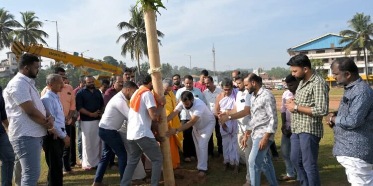 ಶ್ರೀನಿವಾಸ ಕಲ್ಯಾಣೋತ್ಸವ ಸಮಿತಿ ಮತ್ತು ಧರ್ಮಸಂಗಮ ಕಾರ್ಯಕ್ರಮ : ಚಪ್ಪರ ಮುಹೂರ್ತ, ಓಂಕಾರ ಧ್ವಜ ಅಳವಡಿಕೆ, ನಿಧಿ ಕುಂಭಕ್ಕೆ ಚಾಲನೆ