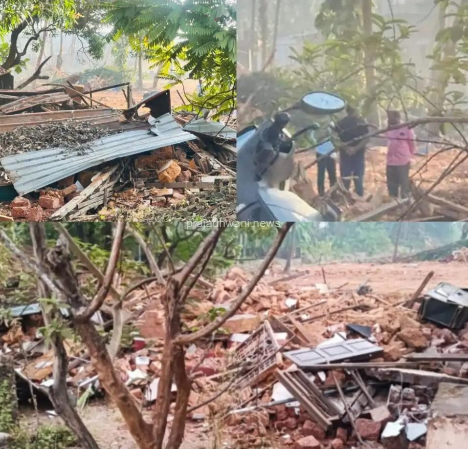 ಶ್ರೀ ಮಹಾಲಿಂಗೇಶ್ವರ ದೇವಸ್ಥಾನದ ಅಧೀನದ ಜಾಗದಲ್ಲಿದ್ದ ಬಿಜೆಪಿ ಮುಖಂಡ ರಾಜೇಶ್ ಬನ್ನೂರು ಮನೆ ನೆಲಸಮ