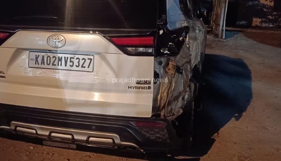 ಕರ್ನಾಟಕ ಬಿಜೆಪಿ ರಾಜ್ಯಾಧ್ಯಕ್ಷ ಬಿವೈ ವಿಜಯೇಂದ್ರ ಅವರ ಕಾರಿಗೆ ಲಾರಿ ಢಿಕ್ಕಿ!