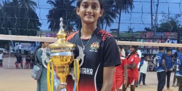 ಬೆಳ್ತಂಗಡಿ: 17ರ ವಯೋಮಾನದ  ಬಾಲಕಿಯರ ರಾಜ್ಯಮಟ್ಟದ ವಾಲಿಬಾಲ್ ಪಂದ್ಯಾಟದಲ್ಲಿ ಮುಂಡಾಜೆ ಪ್ರೌಢಶಾಲೆಯ ಕು. ಯಕ್ಷಿತಾ.ಜೆ ರಾಷ್ಟ್ರ ಮಟ್ಟಕ್ಕೆ ಆಯ್ಕೆ.