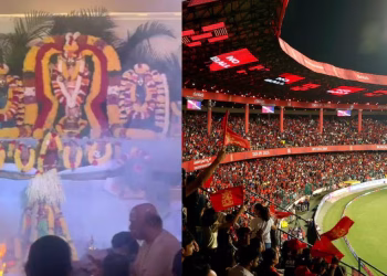 ಬೆಂಗಳೂರು ಚಿನ್ನಸ್ವಾಮಿ ಸ್ಟೇಡಿಯಂನಲ್ಲಿ ವಿಶೇಷ ಹೋಮ–ಹವನ ಮತ್ತು ವಿಘ್ನಗಳ ನಿವಾರಣೆಗೆ ವಿಘ್ನೇಶ್ವರನ ಪೂಜೆ