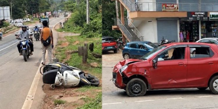 ಪುತ್ತೂರು: ಬೈಪಾಸ್ ಬಳಿ ಕಾರು–ಸ್ಕೂಟಿ ನಡುವೆ ಅಪಘಾತ ಸವಾರರಿಗೆ ಗಾಯ