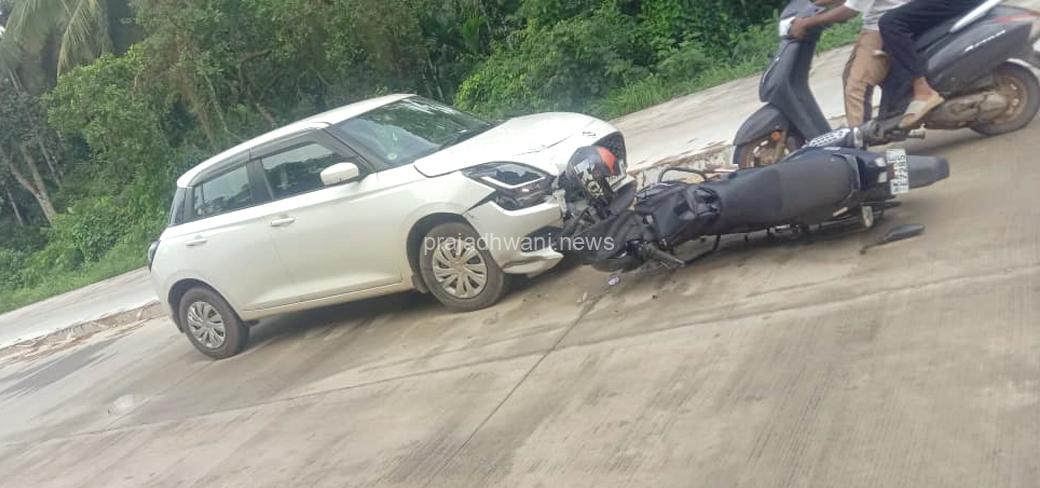 ಪುತ್ತೂರು: ಸೇಡಿಯಾಪು ಟರ್ನ್ ನಲ್ಲಿ ಬೈಕ್ ಮತ್ತು ಕಾರ್ ಡಿಕ್ಕಿ