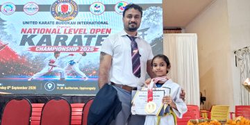 ರಾಷ್ಟ್ರೀಯ ಮಟ್ಟದ ಓಪನ್ ಕರಾಟೆ ಚಾಂಪಿಯನ್ಶಿಪ್ 2026 ಸ್ಪರ್ಧೆಯಲ್ಲಿ ಹಾರಾಡಿ ಶಾಲೆ ವಿದ್ಯಾರ್ಥಿನಿ ಕು. ದೀಪ್ತ ಡಿ.ಕೆ ಕರಾಟೆಯಲ್ಲಿ ಪ್ರಥಮ ಸ್ಥಾನ